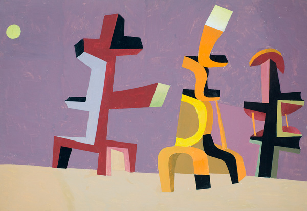 Artist Allan Milner: Three desert forms, 1960s