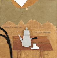 Artist Kenneth Rowntree: Coffee Pot, Cup, Table: The Pyrenees, circa 1970