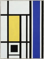 Artist Marlow Moss: White, Black, Yellow and Blue, 1954